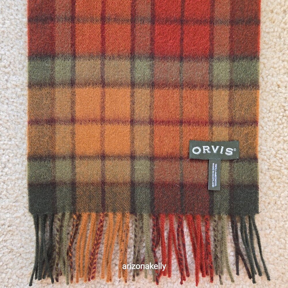 NWOT Orvis Lambswool Scarf in Autumn Plaid - Picture 8 of 8